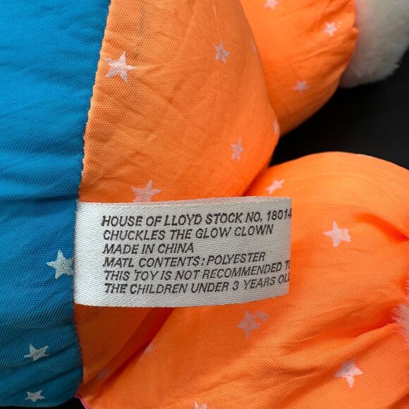 Vintage Teddy Bear Glow in the Dark House of Lloyd 1992 Chuckles the Glow Clown - Picture 6 of 10